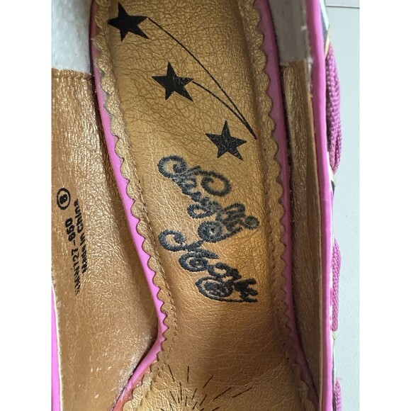 Naughty Monkey Shoes Open Toe High Heels Platform Pink Zebra Floral Size 8 EUC - Picture 2 of 8